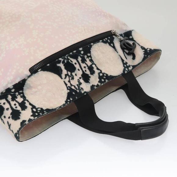 CHANEL High Summer Tote Bag Canvas Pink Silver CC Auth bs20616 - Picture 6 of 16